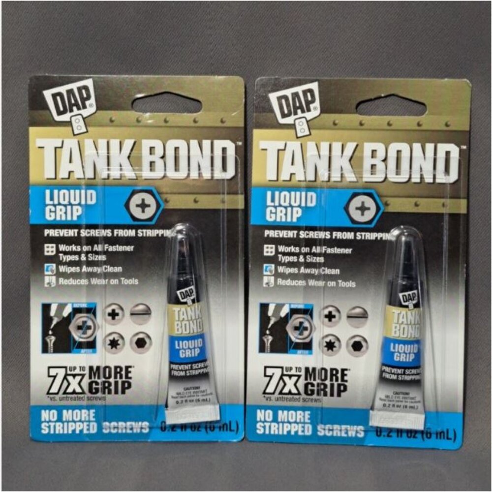 2 Pkgs DAP Liquid Grip Tank Bond - Prevent Screws from Stripping. 0.2fl oz NEW